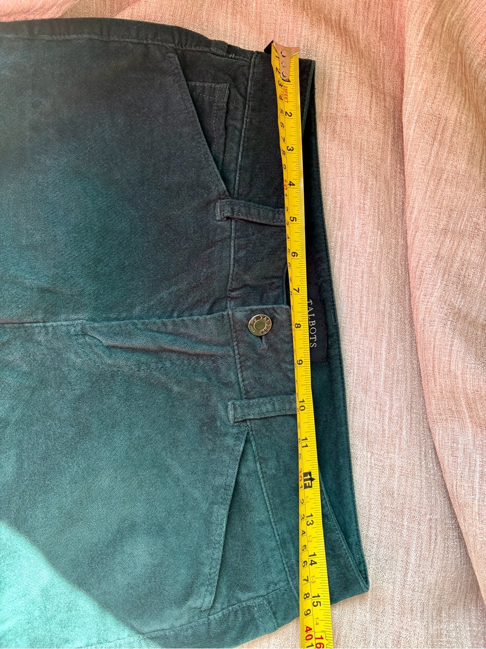 Talbots size 4 dark green velvateen slacks - Picture 8 of 8